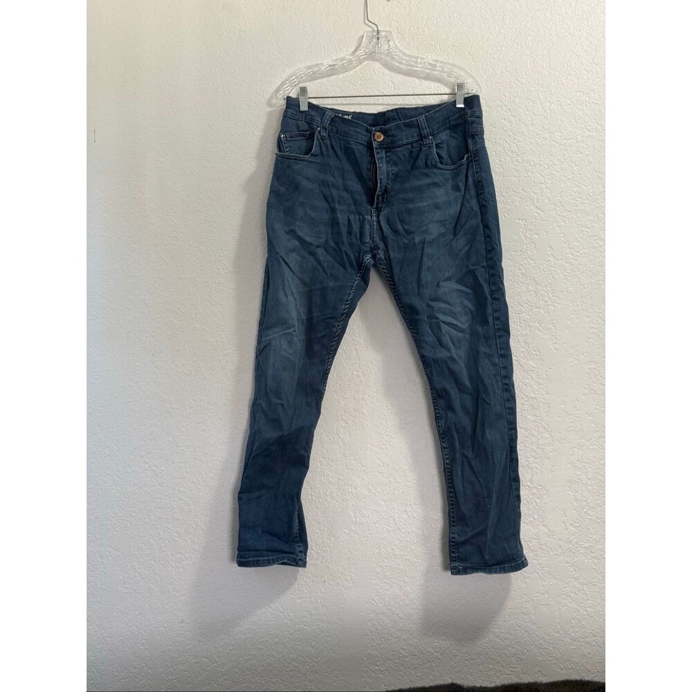 Mugsy Mens Jeans 36x30 Straight leg Stretch Blue Denim FLX2AFU Light wash Denim